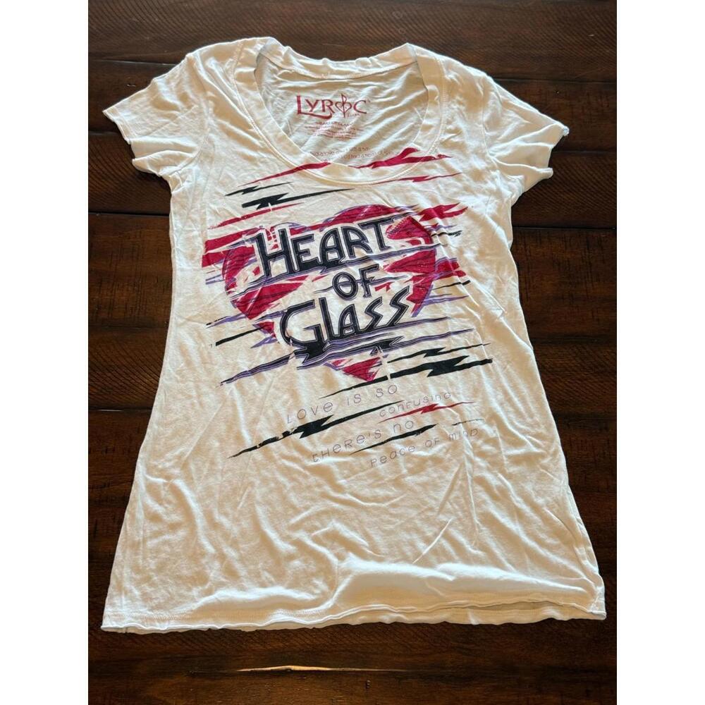 Blondie Heart of Glass - Lyric Lover Women's Scoop Neck T-Shirt, Size Small
